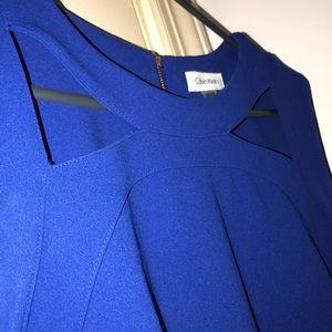 Royal blue, knee-length dress by Calvin Klein